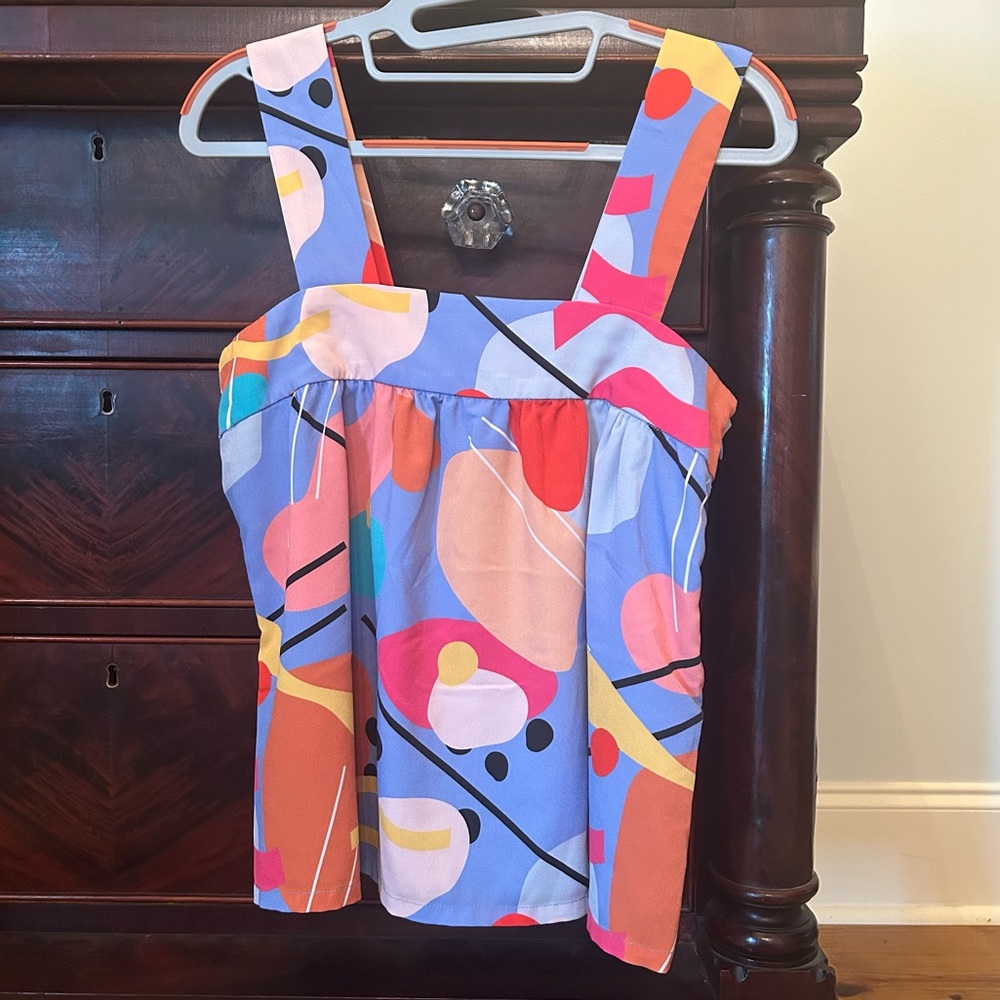 CROSBY by Mollie Burch Multicolor Abstract Print Top